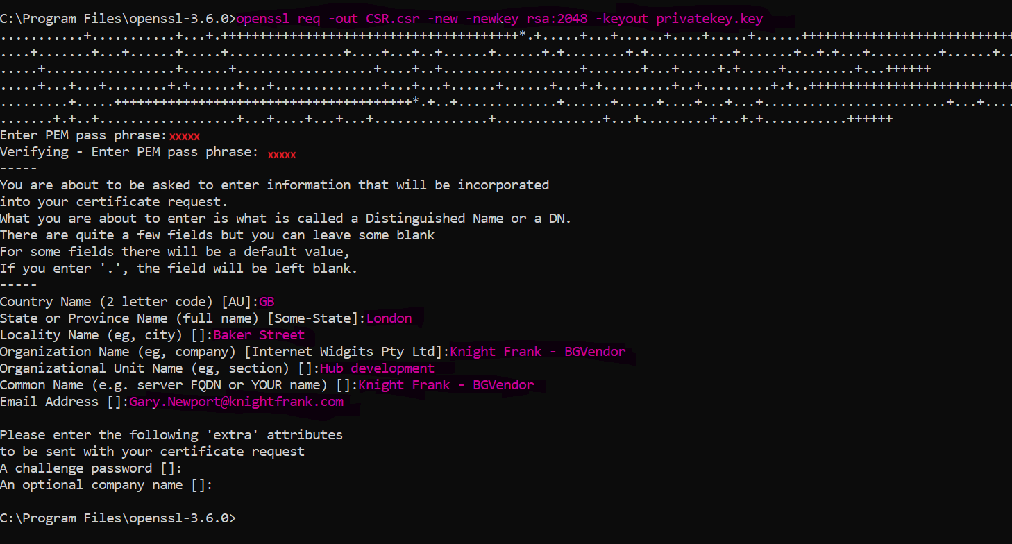 CSR-Generation-OpenSSL