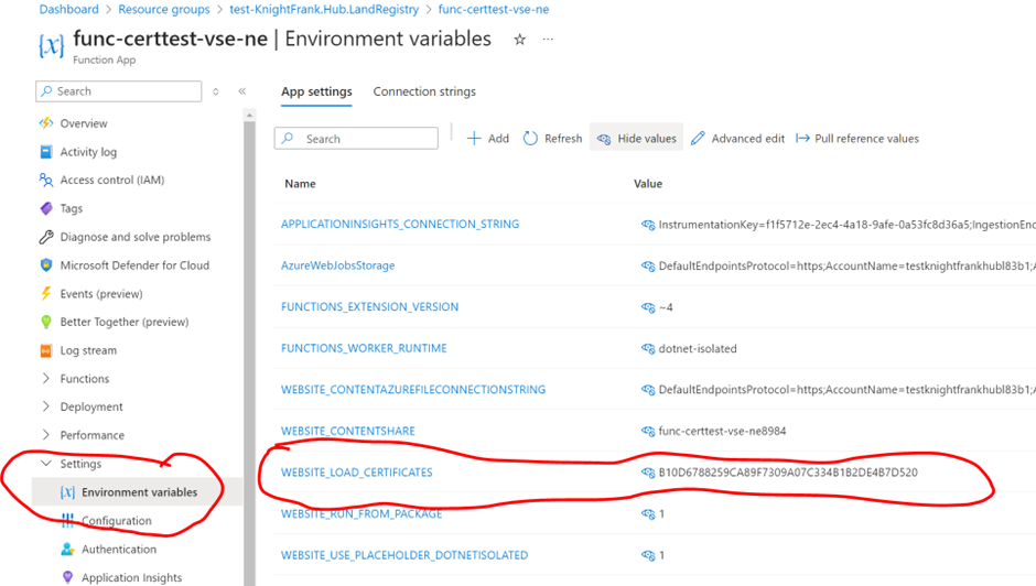 Function App Env